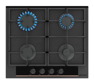 Plita gaz Pyramis 2082 Cooper Line Black Glass