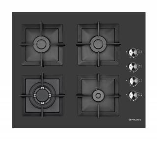 Plita gaz Pyramis 2226 Wok Black Glass Cast Iron Protection