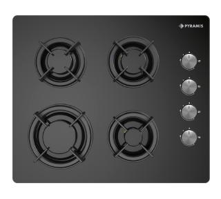 Plita gaz Pyramis 5335.01 Black Glass