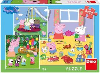 Puzzle 3 in 1 - Purcelusa Peppa in vacanta (3 x 55 piese)