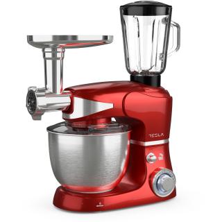 Robot de bucatarie Tesla KR600RA, 1000 W, 6 viteze, capacitate bol 5 l, rosu metalic