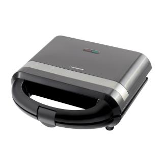 Sandwich maker Heinner SM-H700BK, 700 W, placi antiadezive fixe tip grill, Negru