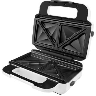 Sandwich-maker Tefal Snack XL SW701110, 850W, 2 seturi de placi detasabile, alb gri