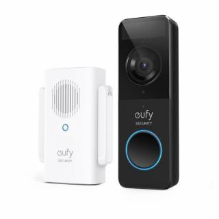 Set Sonerie video eufy cu difuzor wireless, 1080p Full HD, autonomie 4 luni, Negru