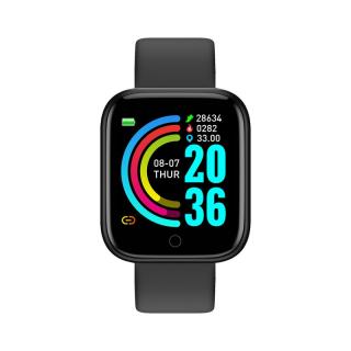 Smartwatch Y68, 1.30  , IPS, Bluetooth 4.0, IP67, Monitorizare puls pasi somn activitati fizice calorii, Negru