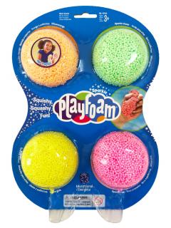 Spuma de modelat cu sclipici Playfoama, z   - Set 4 culori