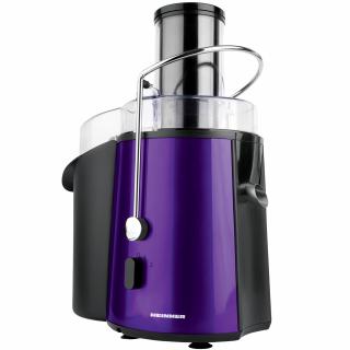 Storcator de fructe si legume Heinner XF-1000UV, 1000 W, Recipient suc 1 l, Recipient pulpa 2 l, 2 Viteze, Tub de alimentare 75 mm, Violet - RESIGILAT