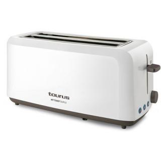 Toaster Prajitor paine Taurus My toast Duplo, 1450 W, 2 Sloturi extra lungi de 262 x 32 mm, Termostat reglabil in 7 trepte, Centrare felii de paine, Iluminare LED, Trei functii: dezghetare, reincalzir