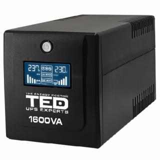 UPS 1600VA   900W LCD display Line Interactive cu stabilizator 4 iesiri schuko TED UPS Expert TED001597