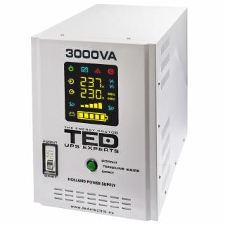 UPS 3000VA 2100W runtime extins utilizeaza doi acumulatori (neinclusi) TED UPS Expert TED001672