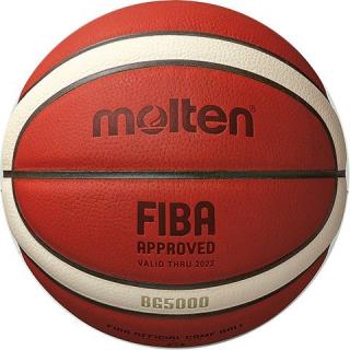 Minge baschet Molten B6G5000 oficiala FIBA, piele naturala, marime 6