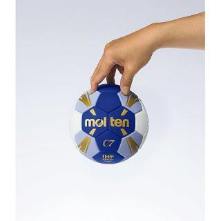 Minge handbal Molten H1C3500  speciala pentru incepatori, super grip, marime 1, alb cu albastru