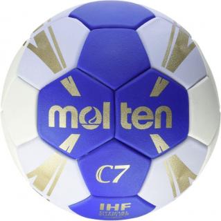 Minge handbal Molten H2C3500 speciala pentru incepatori, super grip, marime 2, alb cu albastru