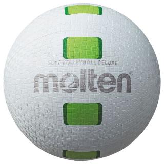 Minge volei Molten S2Y1550-WG, cauciuc soft, alb cu verde