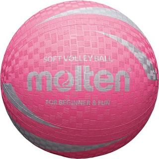 Minge volei soft Molten S2Y1250-P, cauciuc, culoare roz