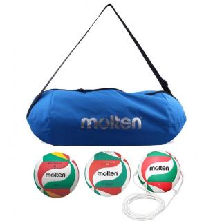 Pachet antrenament volei Molten 3 mingi speciale + geanta transport