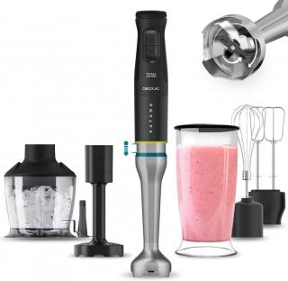 Blender de mana Cecotec Katana 15 Smash B, 1500 W,  21 de viteze plus turbo, Lame cu titan, Accesorii incluse