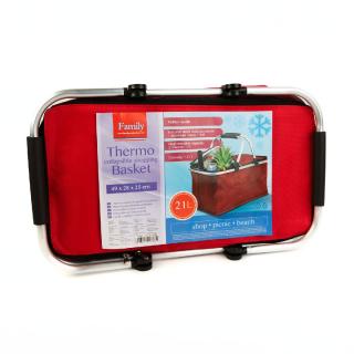 Cos de cumparaturi termoizolant pliabil ,   49 x 28 x 25 cm ,   21 L ,   rosu