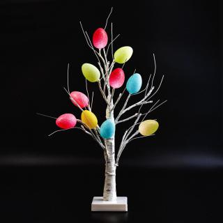 Decor copacel cu oua de Paste - 10 oua, 24 LED-uri - 50 cm - 3 x AA