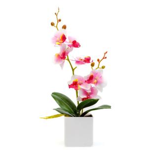 Decoratiune cu planta artificiala ,   orhidee ,   3 modele ,   37 cm