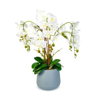 Decoratiune cu planta artificiala ,   Orhidee alba ,   83 cm