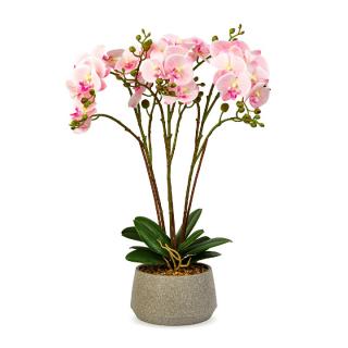 Decoratiune cu planta artificiala ,   Orhidee roz ,   58 cm
