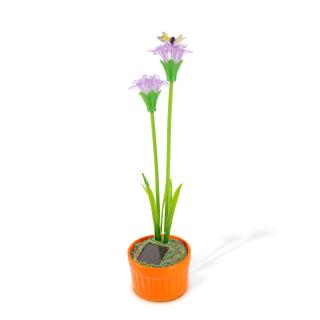 Floare colorata solara - 8 x 8 x 32 cm - 10 LED-uri alb cald - violet