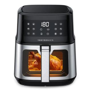 Friteuza cu aer cald, fara ulei TaoTronics TT-AF011 Air Fryer, 1200W, 5L, Geam vizualizare, Control tactil, 8 Programe