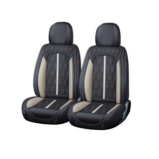 Huse auto premium Carguard Deluxe piele ecologica perforata 5 straturi - negru - alb
