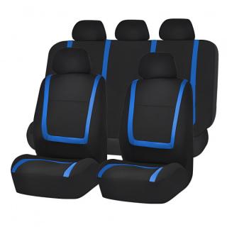Huse universale pentru scaune auto - albastre - 9 piese, sezut, spatar si tetiere