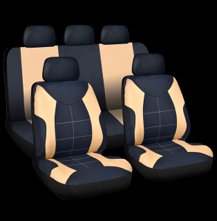 Huse universale pentru scaune auto - Elegance, 2 culori bej   negru