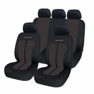 Huse universale premium, 11 piese, pentru scaune auto bej inchis  negru - CARGUARD