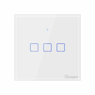 Intrerupator comutator Smart cu Touch Sonoff T0 EU TX , WiFi, (3 canale)