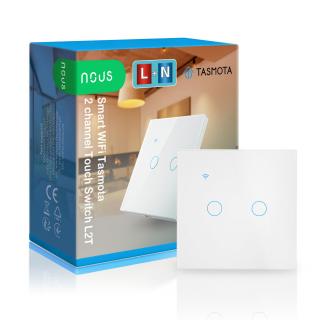 Intrerupator Inteligent Nous L2T Wifi, Tasmota, Touch, 2 canale