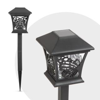 Lampa LED de gradina cu model fluture - negru, alb cald - 9 x 9 x 25 (+9) cm