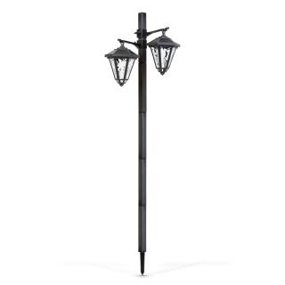 Lampa solara de gradin cu LED - felinar - 137 cm - negru - alb rece