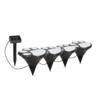 Lampa solara LED cu plexiglas - model amprenta de caine - plastic negru - 360 cm