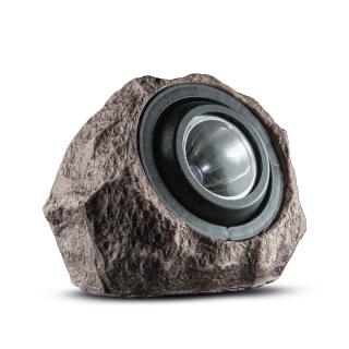 Lampa solara LED de exterior ,   forma de piatra ,   alba ,   20 x 12 x 16 cm