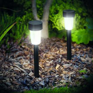 Lampa solara LED pentru exterior - 300 x 45 mm, Material plastic - negru