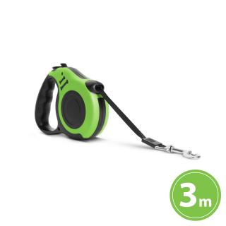 Lesa retractabila pentru animale de companie, lungime 3 m, culoare verde - Yummie