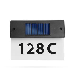 Numar de casa solar, cu LED alb rece plexiglas transparent 18 x 20 cm - Garden Of Eden
