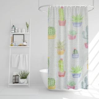 Perdea de dus - model cactus - 180 x 180 cm