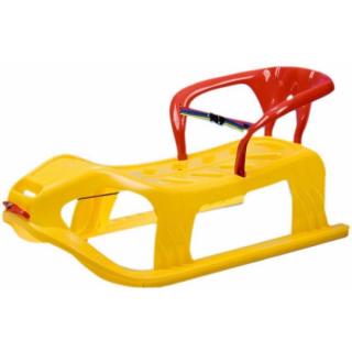 Sanie Copii Marmat Snow Star Z Cu Spatar - Galben