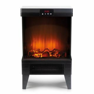 Semineu electric cu efect de flacara - 1000 2000 W Bewello - incalzitor radiant + LED - 37 x 22 x 56 cm