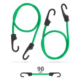Set de cordeline elastice de fixare, chingi cauciuc profesionale - Verde - 90 cm x 8 mm - 2 buc.   pachet