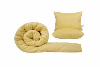 Set SomnART gama Coral, Pilota 200x220 cm si 2 perne 50x70 cm  Galben