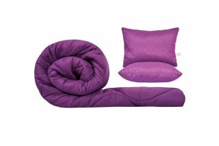 Set SomnART gama Coral, Pilota 200x220 cm si 2 perne 50x70 cm Purple Orchid