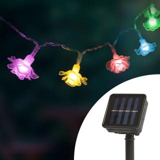sir de lumina solara LED - floare - 2,3 m - 20 LED - culoare
