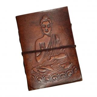 Agenda-Jurnal BUDDHA, Coperta Piele Ecologica, 100 File, 13x10x2 cm