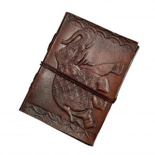 Agenda-Jurnal ELEFANT, Coperta Piele Ecologica, 100 File, 13x10x2 cm